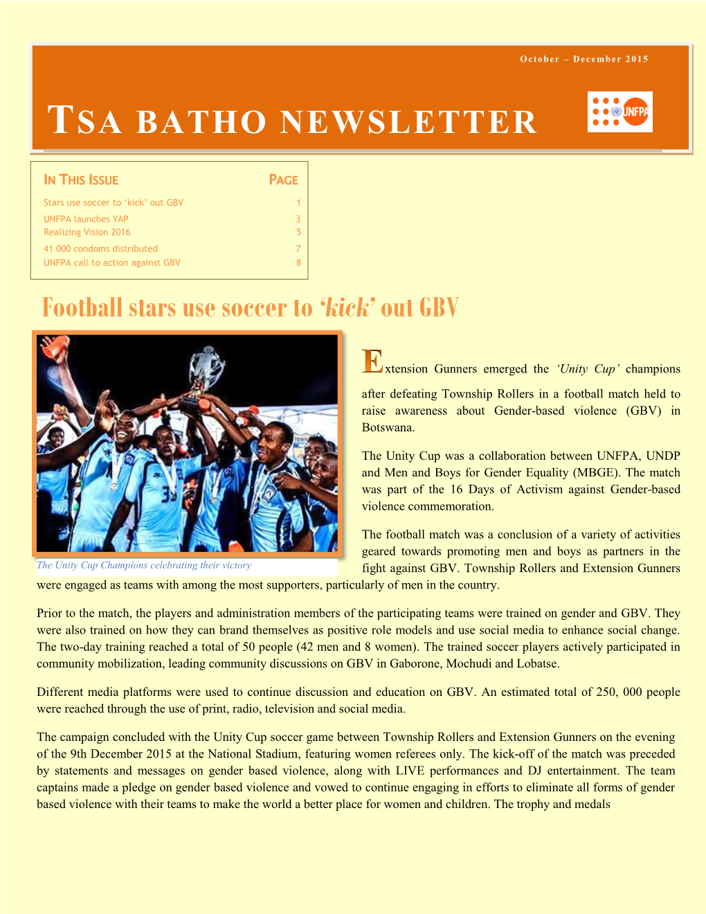 Tsa Batho Newsletter