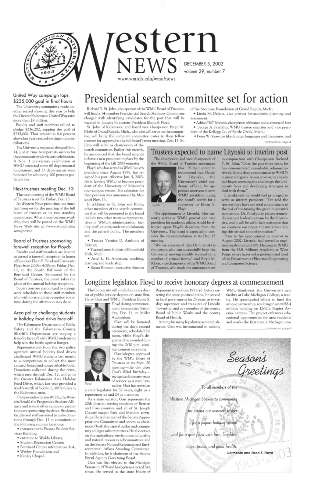 Presidential Search Committee Set for Action the Univ Nil)• Ommuni Made An· Ri Hardy