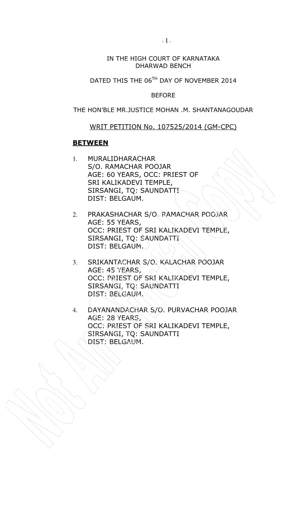 WRIT PETITION No. 107525/2014 (GM-CPC) BETWEEN 1