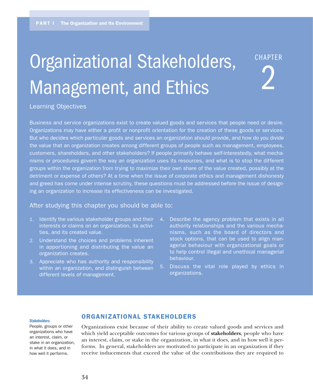 Organizational Stakeholders, Management, and Ethics