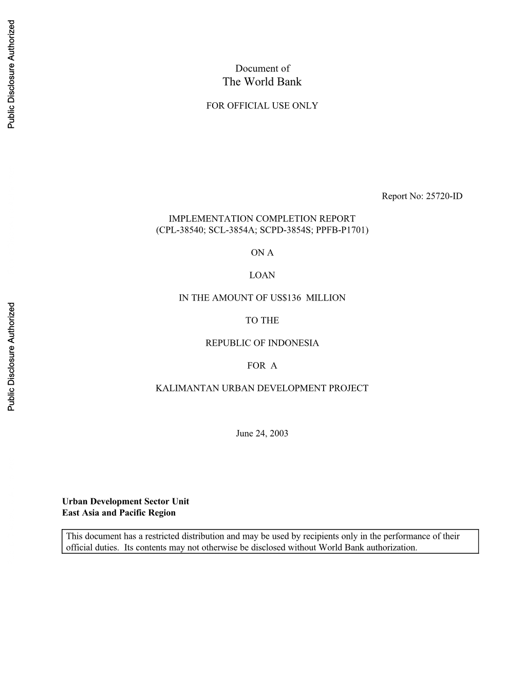 World Bank Document