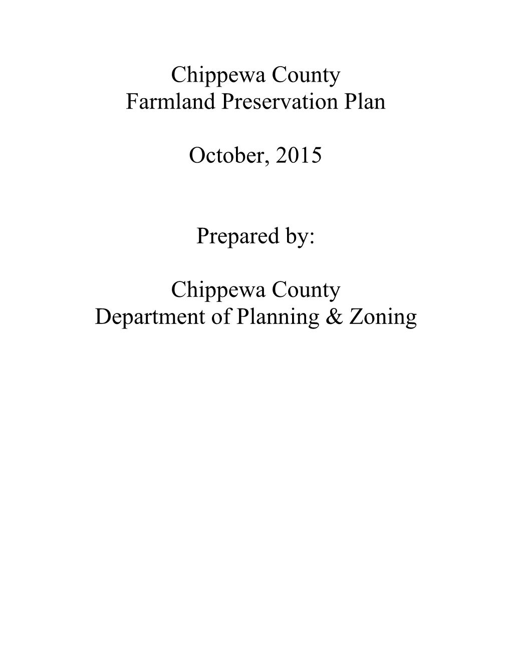 Chippewa County Farmland Preservation Plan