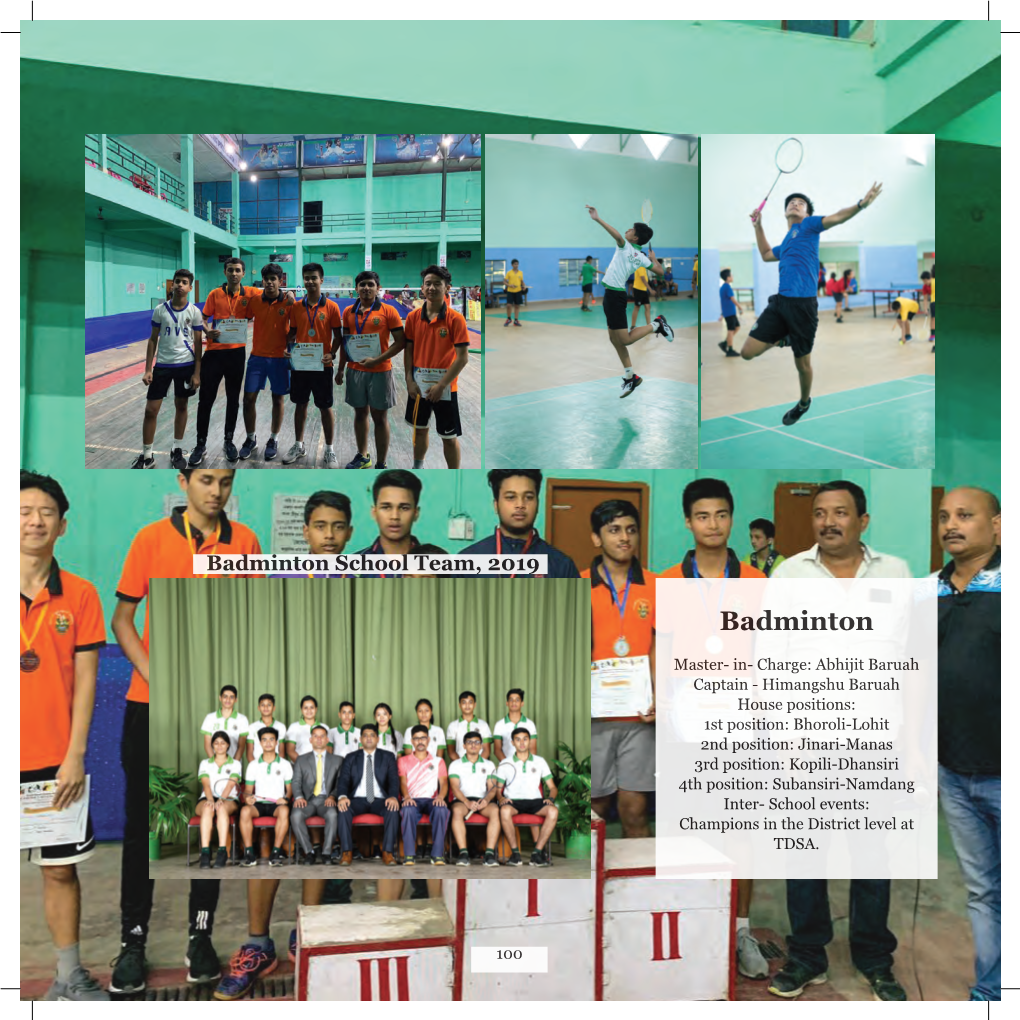 Badminton School Team, 2019
