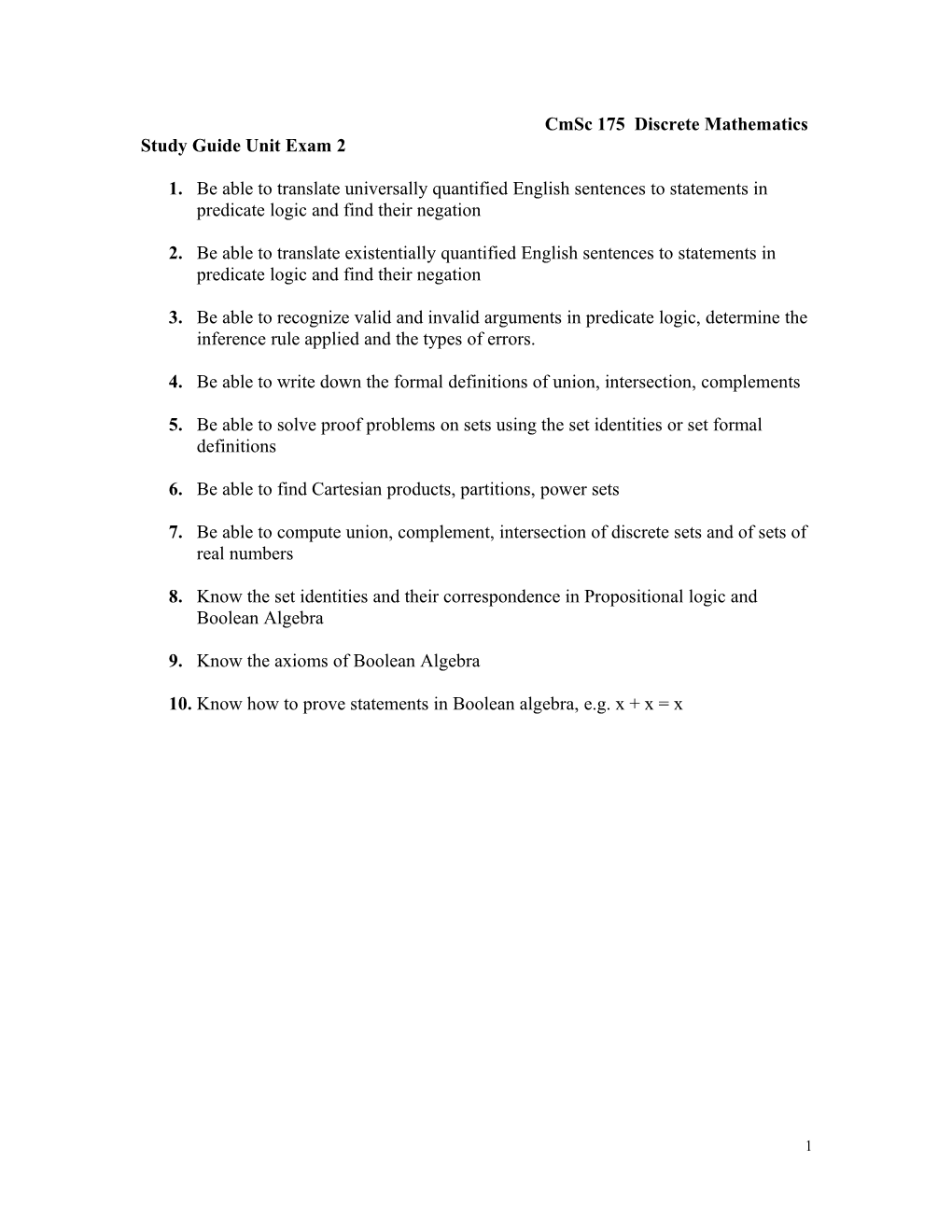 Cmsc 175 Discrete Mathematics s1