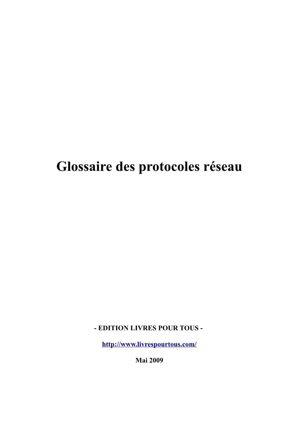 Glossaire Des Protocoles Réseau