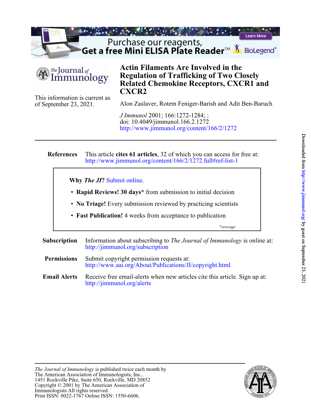 CXCR2 Related Chemokine Receptors, CXCR1 and Regulation