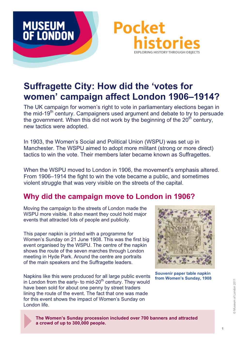 Suffragette City: How Did the 'Votes for Women' Campaign Affect London