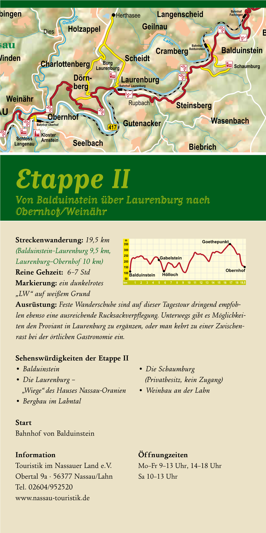 Etappe II Von Balduinstein Über Laurenburg Nach Obernhof/Weinähr