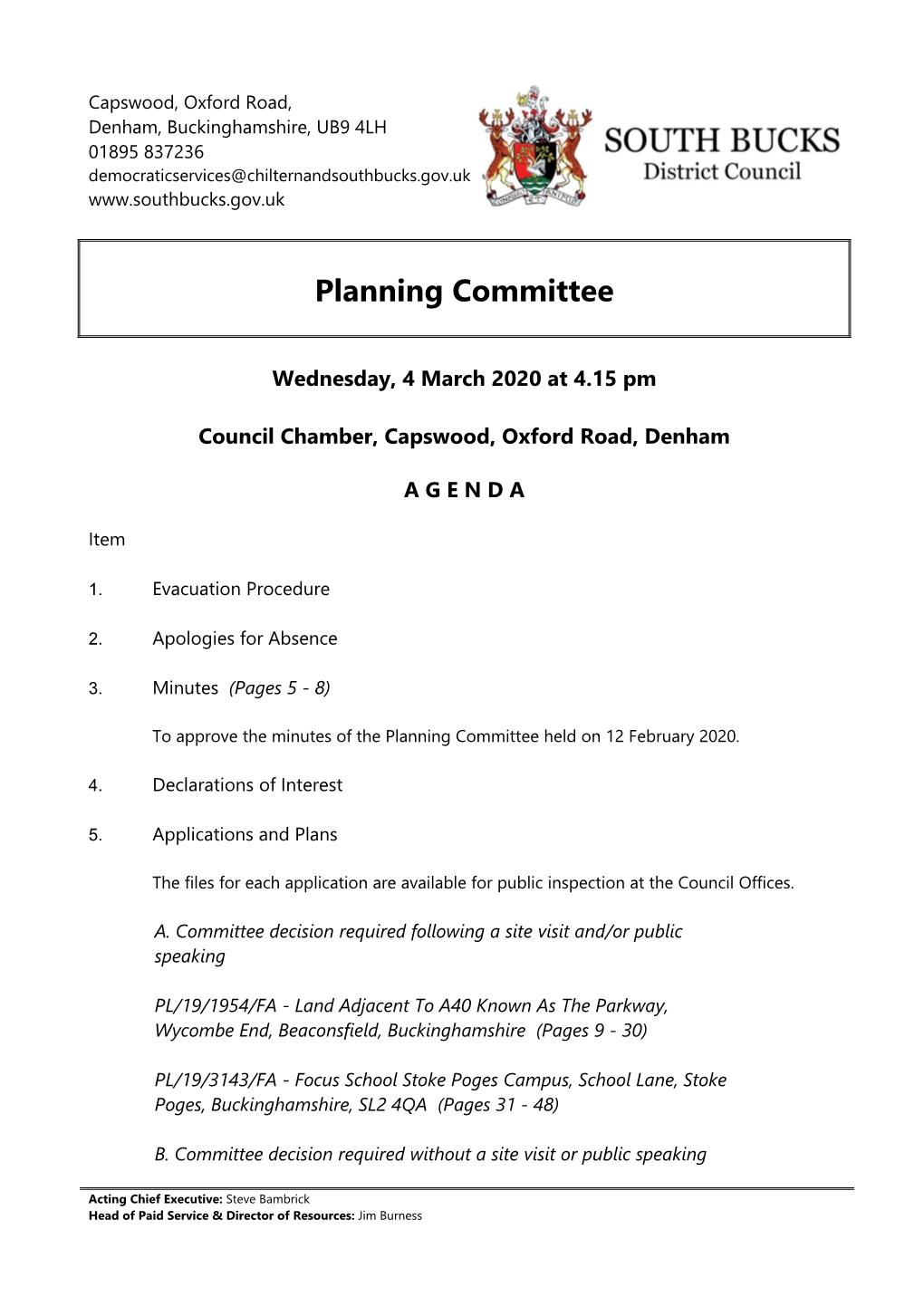Agenda Document for Planning Committee, 04/03/2020 16:15