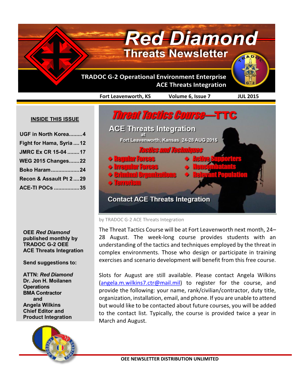 Red Diamond Threats Newsletter