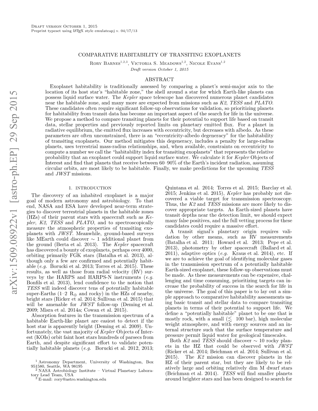 Comparative Habitability of Transiting Exoplanets