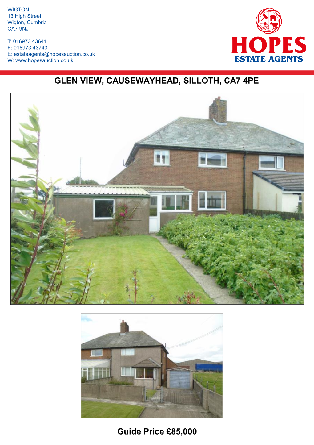 GLEN VIEW, CAUSEWAYHEAD, SILLOTH, CA7 4PE Guide Price