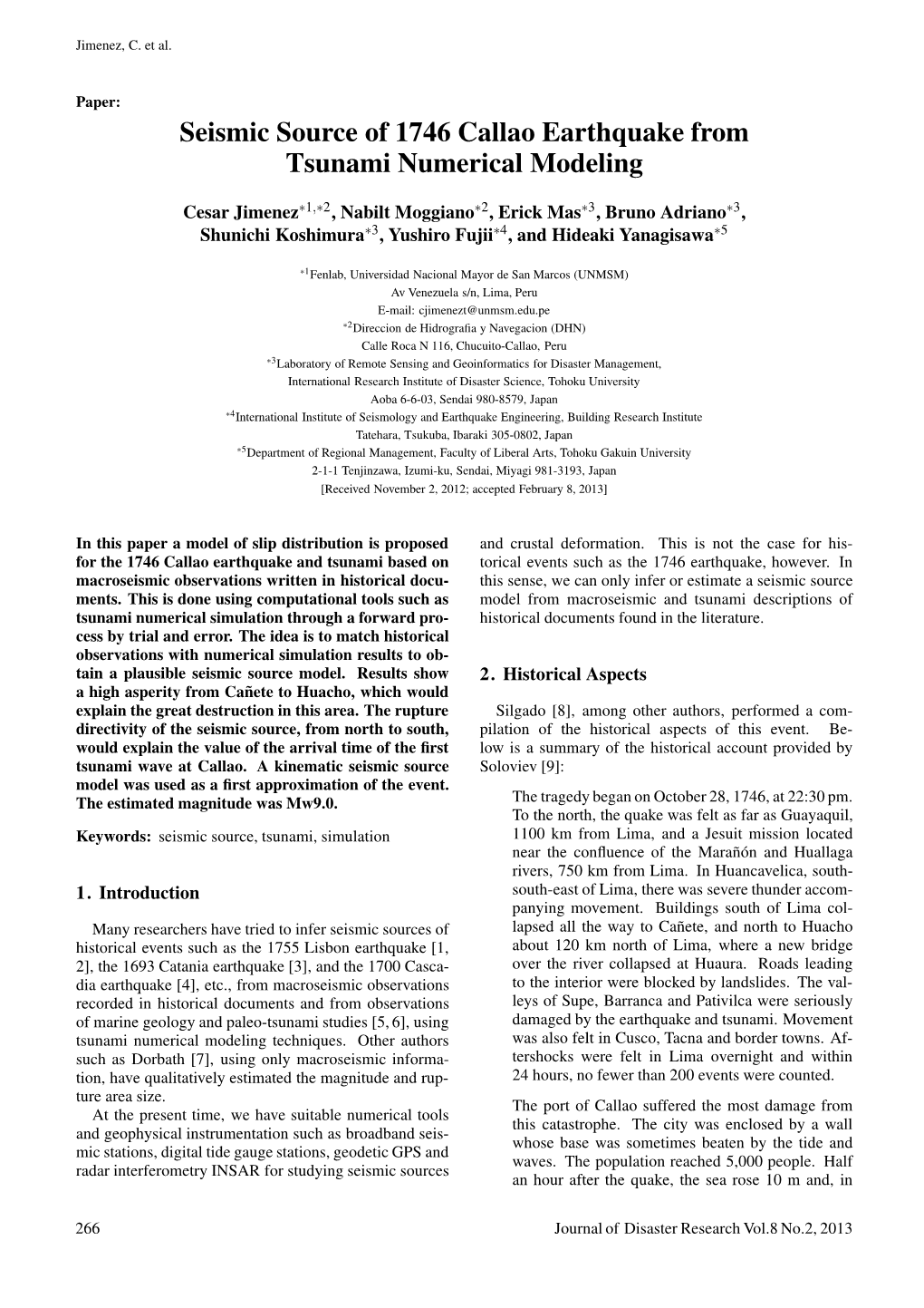 Seismic Source of 1746 Callao Earthquake from Tsunami Numerical Modeling