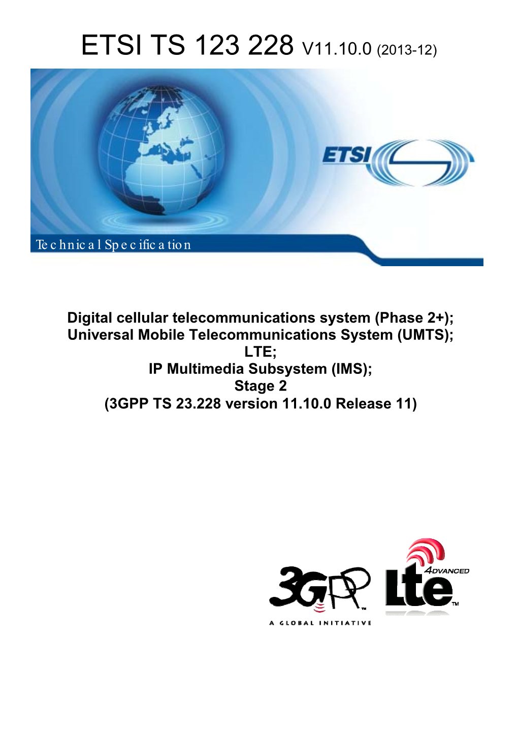 Etsi Ts 123 228 V11.10.0 (2013-12)