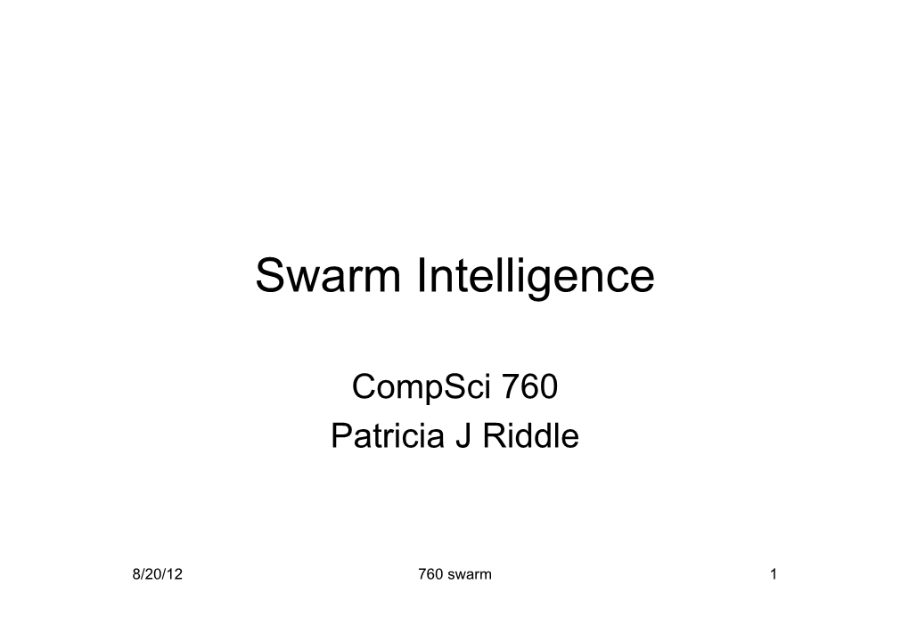 Swarm Intelligence