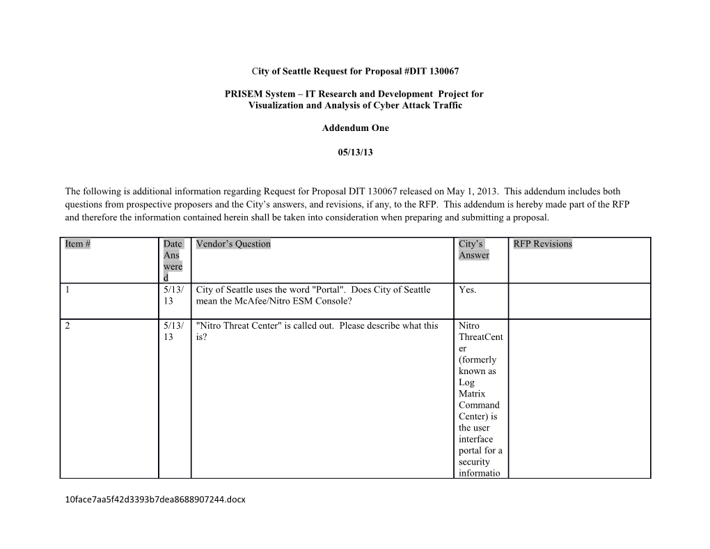 PRISEM System IT Research and Development Project For