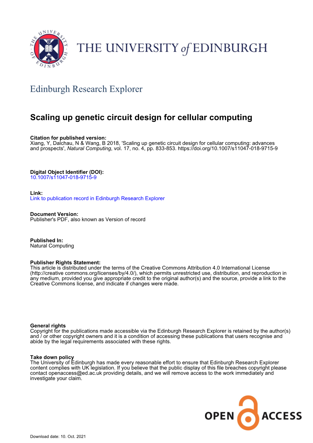 Scaling up Genetic Circuit Design for Cellular Computing