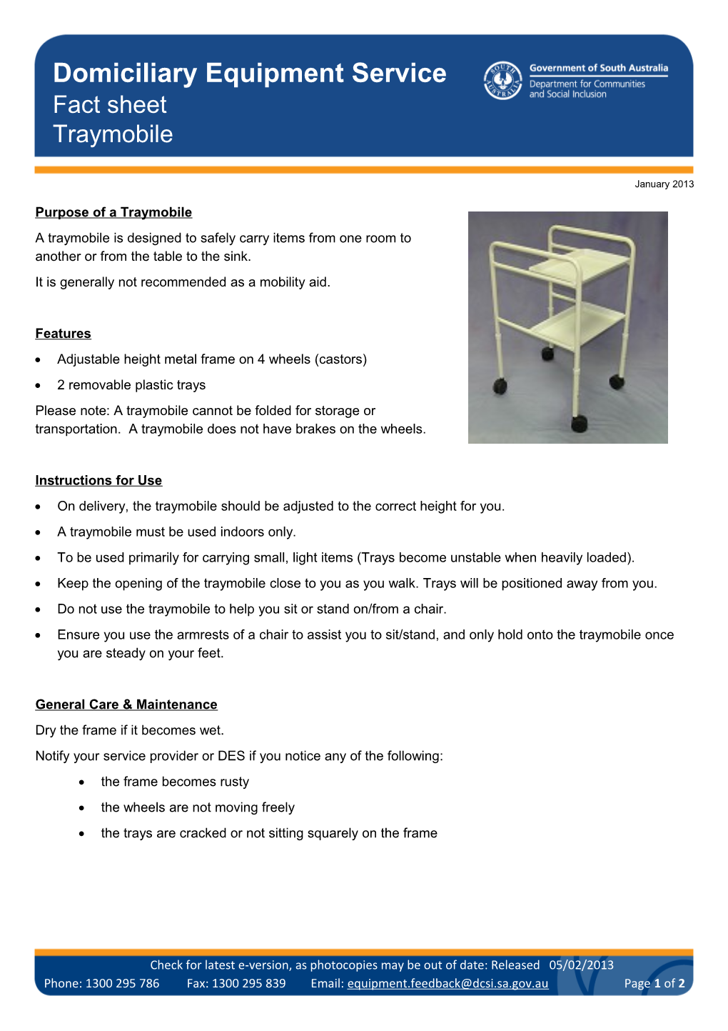 Domiciliary Equipment Service