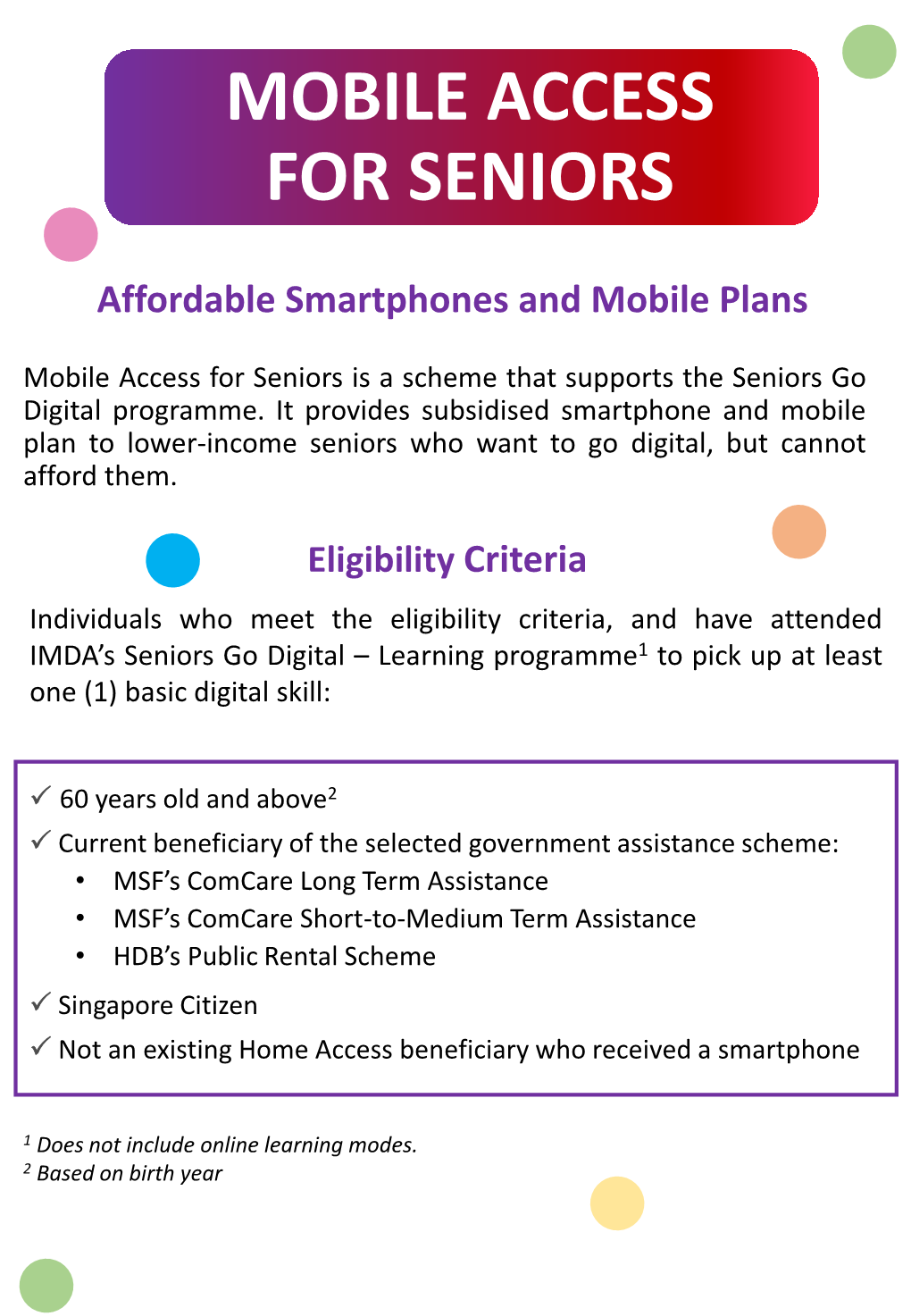 Mobile Access for Seniors
