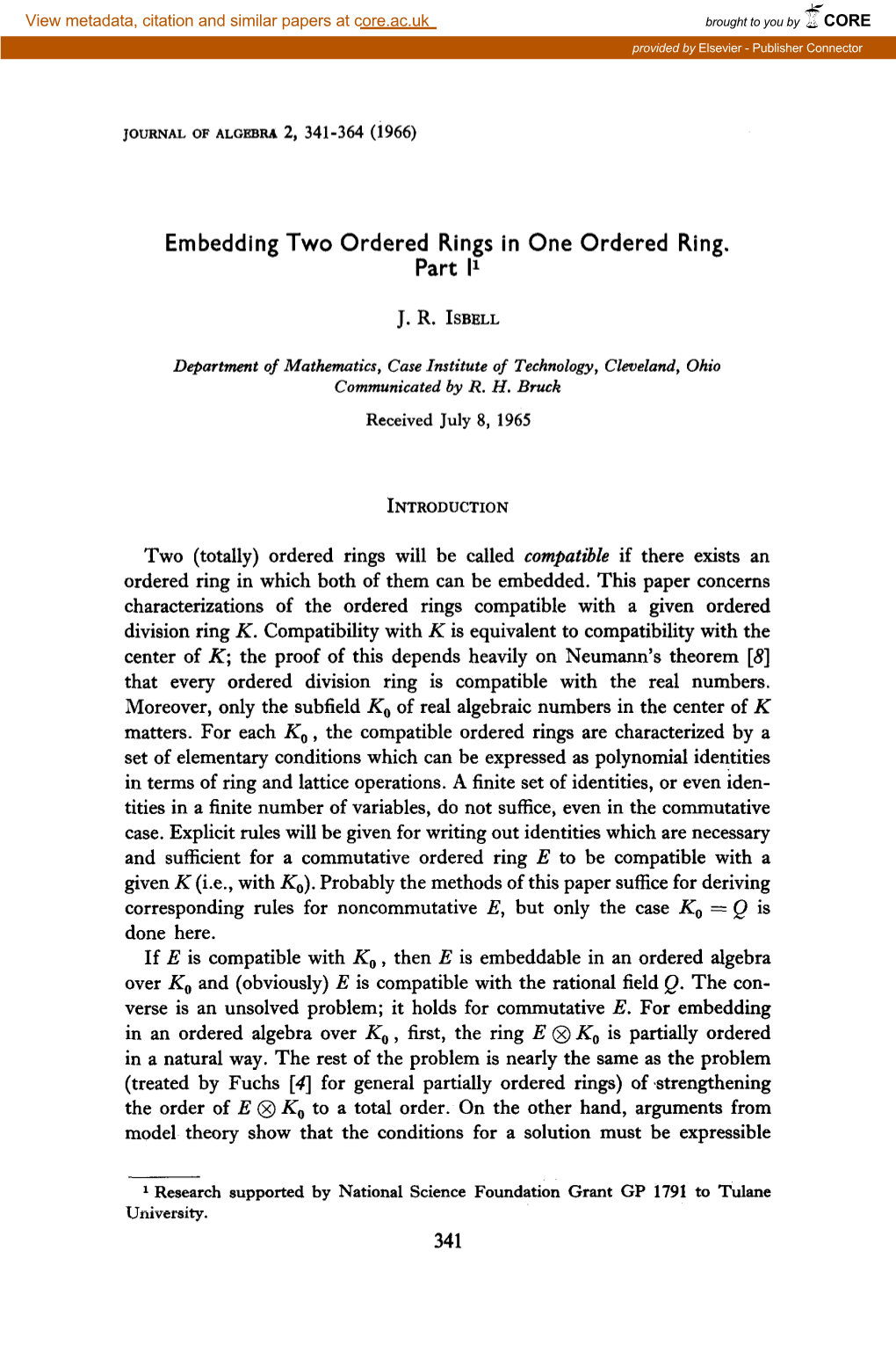 Embedding Two Ordered Rings in One Ordered Ring. Part I1