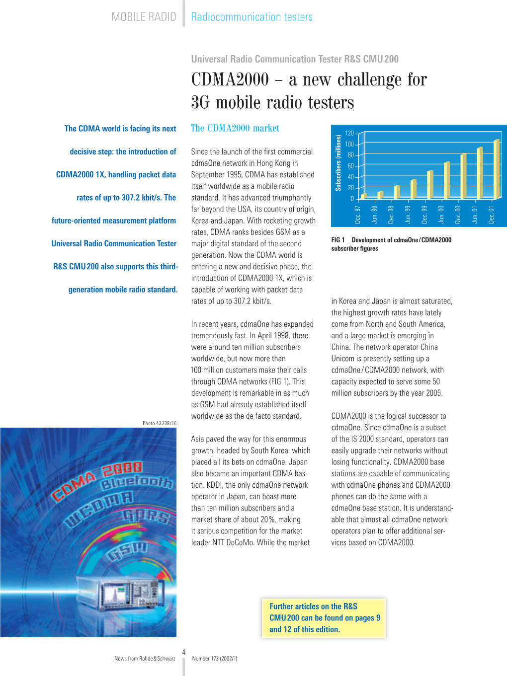 CDMA2000 – a New Challenge for 3G Mobile Radio Testers