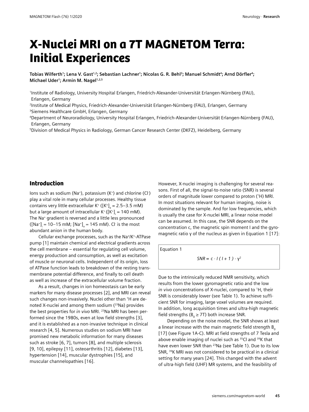 X-Nuclei MRI on a 7T MAGNETOM Terra: Initial Experiences