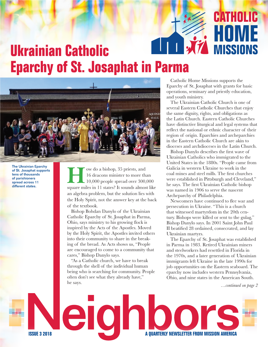 Ukrainian Catholic Eparchy of St. Josaphat in Parma Catholic Home Missions Supports the Eparchy of St