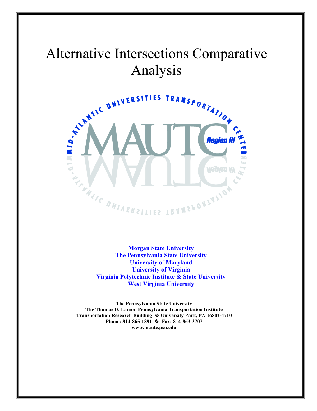 Alternative Intersections Comparative Analysis