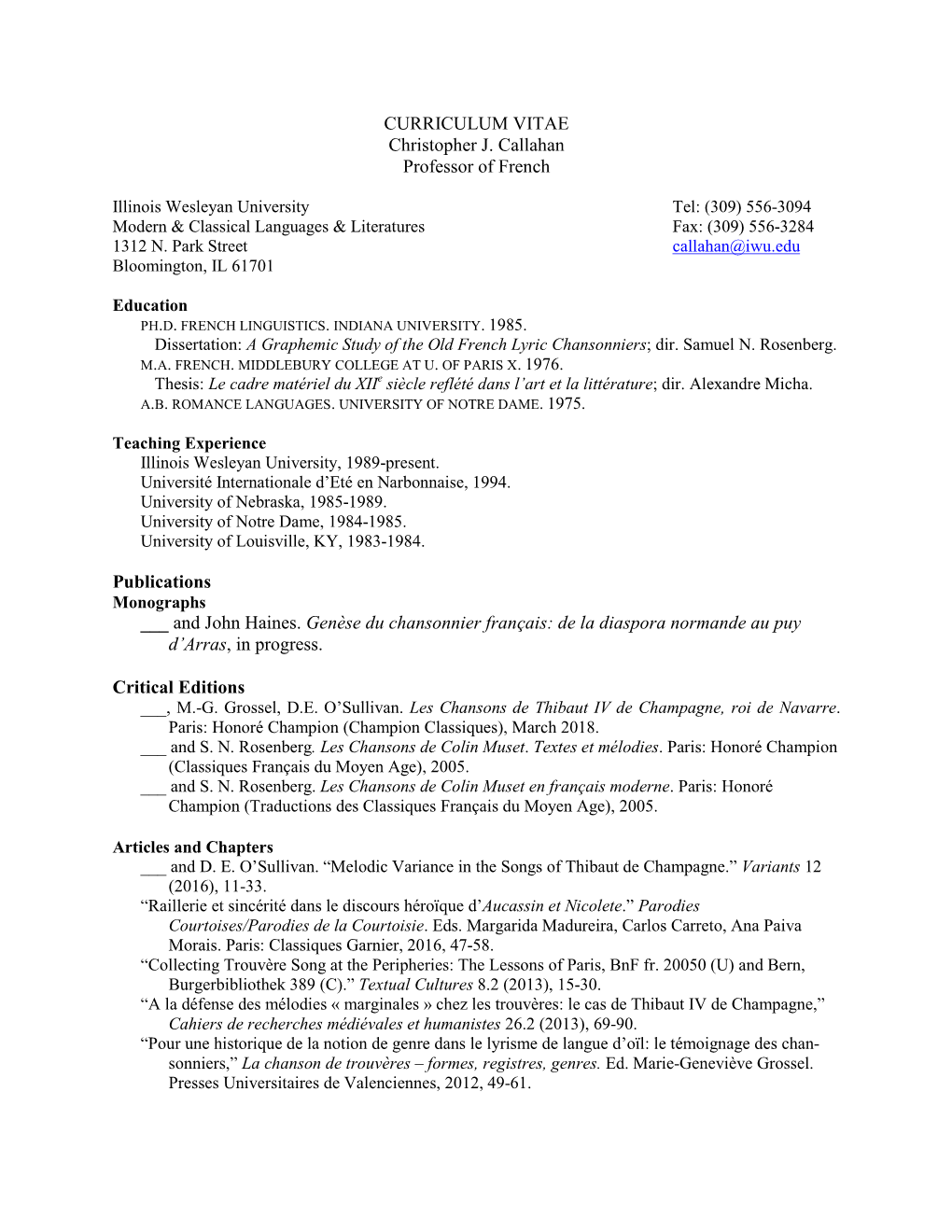 CURRICULUM VITAE Christopher J