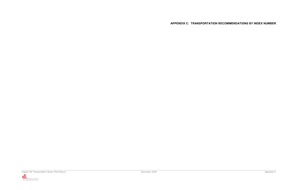 Capitol Hill Transportation Study: Final Report December 2006 Appendix C