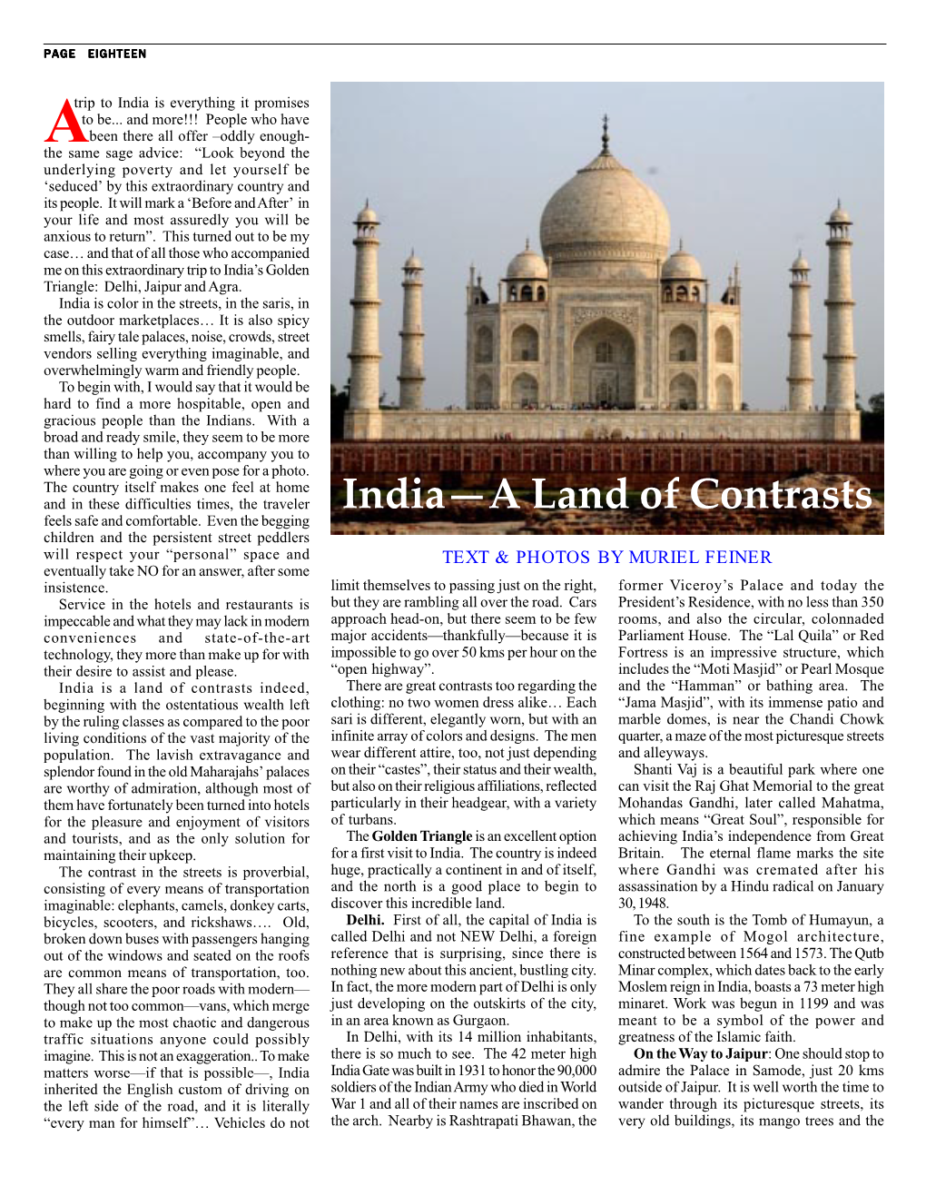 India—A Land of Contrasts Feels Safe and Comfortable