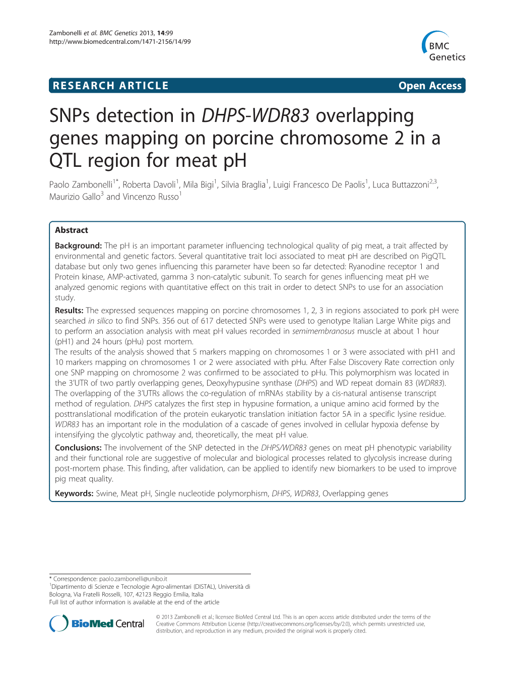 Snps Detection in DHPS-WDR83 Overlapping Genes Mapping On