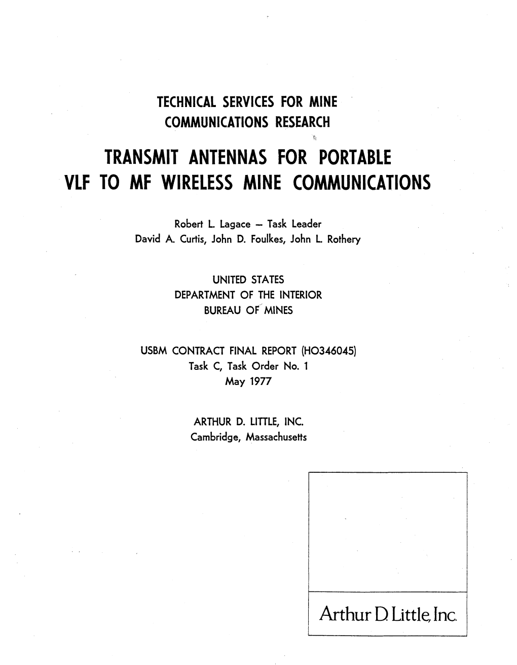 Transmit Antennas for Portable Vlf to Mf Wireless Mine Communications