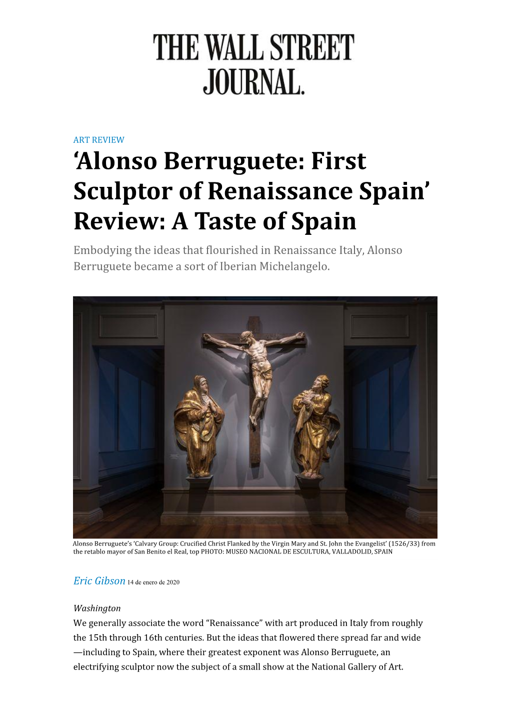 'Alonso Berruguete: First Sculptor of Renaissance Spain' Review: A