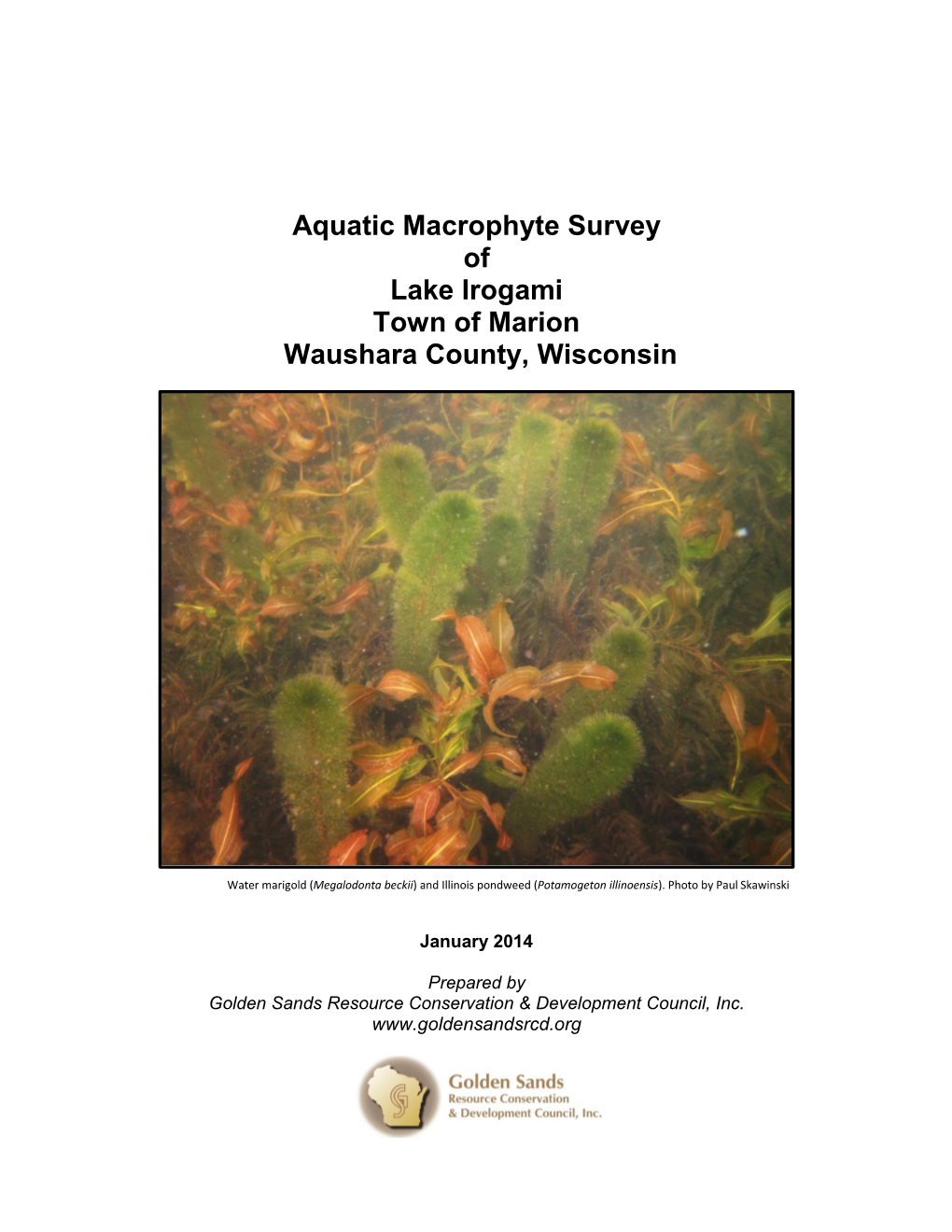Aquatic Macrophyte Survey of Lake Irogami Town of Marion Waushara County, Wisconsin