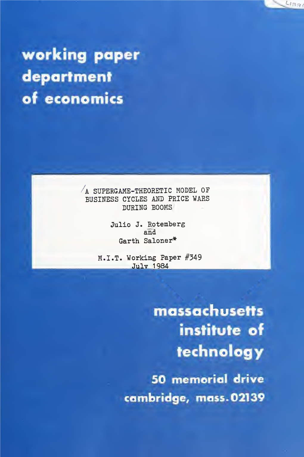 A Supergame-Theoretic Model of Business Cycles and Price Wars During Booms