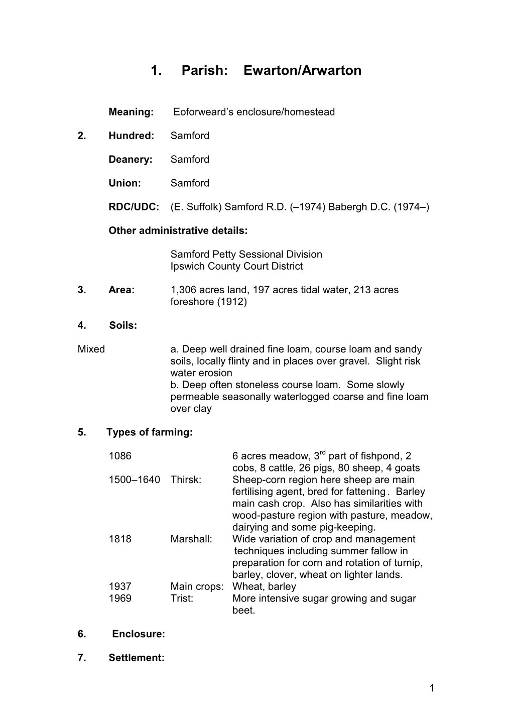 1. Parish: Ewarton/Arwarton