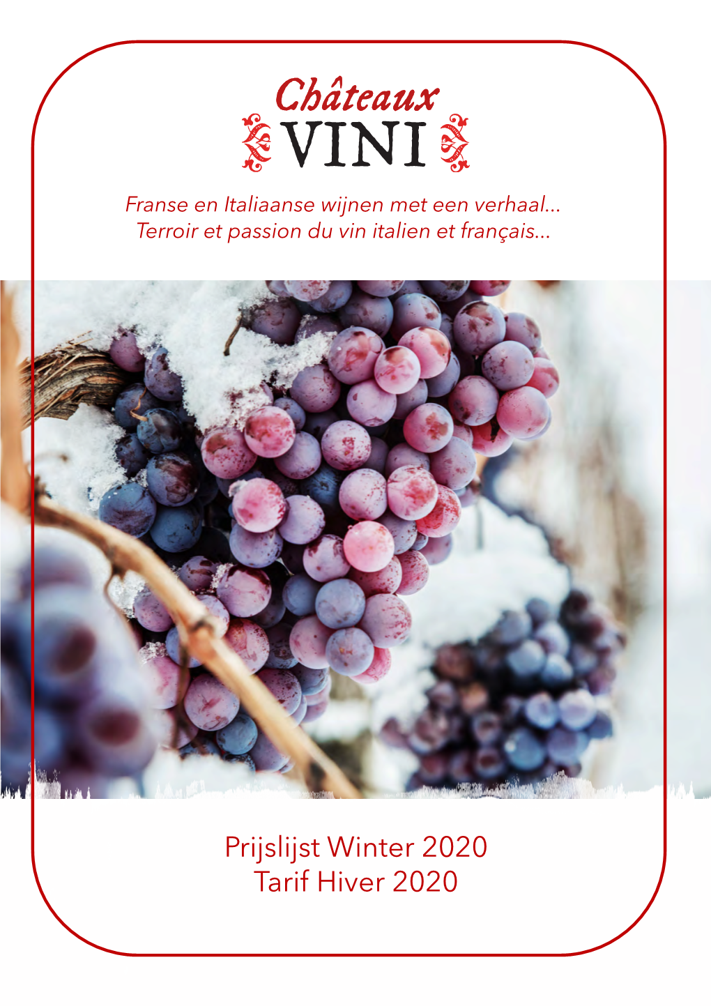 Prijslijst Winter 2020 Tarif Hiver 2020