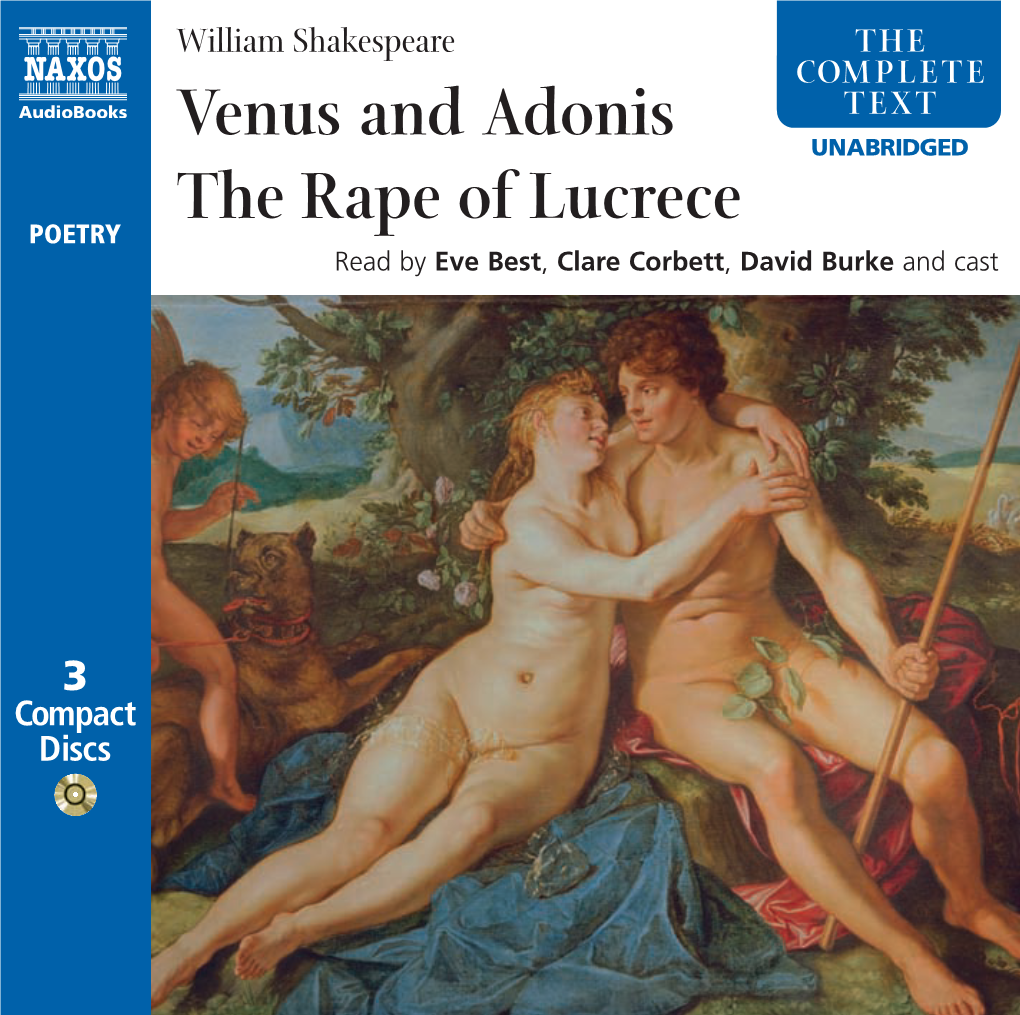 Venus and Adonis the Rape of Lucrece