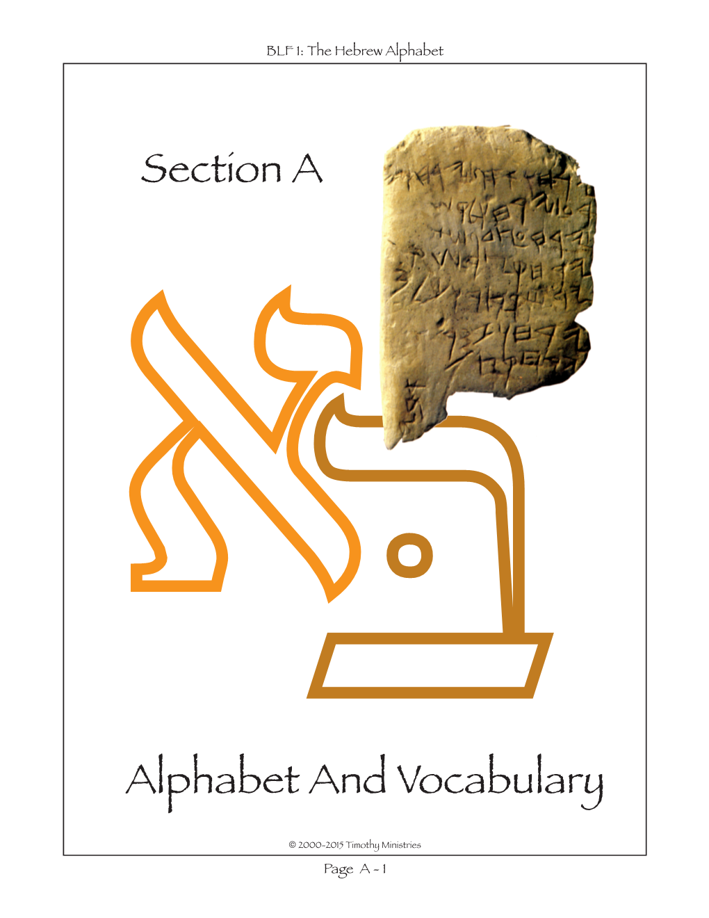 Section a Alphabet and Vocabulary