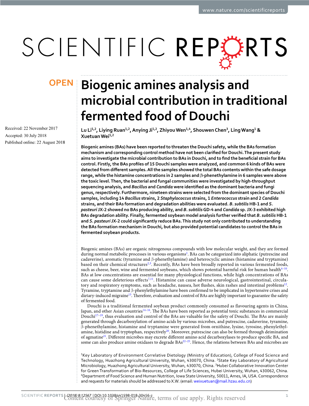 Biogenic Amines Analysis and Microbial Contribution in Traditional