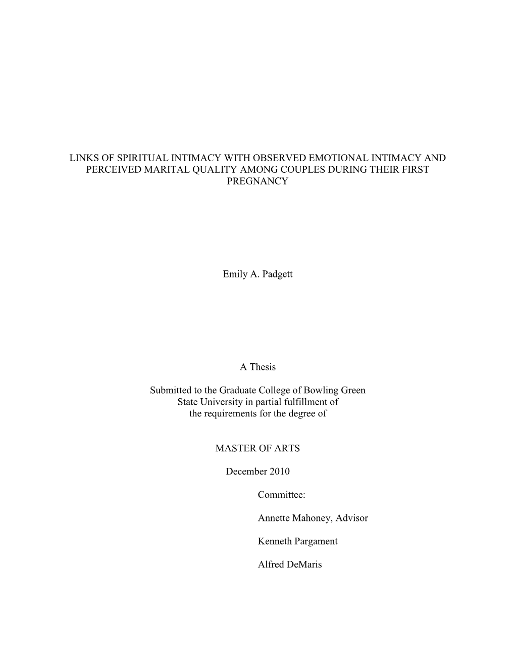 Links of Spiritual Intimacy with Observed Emotional Intimacy and Perceived Marital Quality Among Couples During Their First Pregnancy