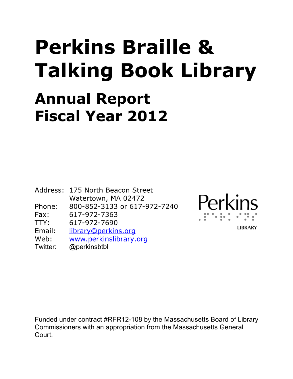 Perkins Braille & Talking Book Library