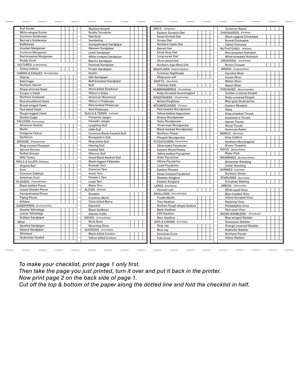 Field Checklist (PDF)