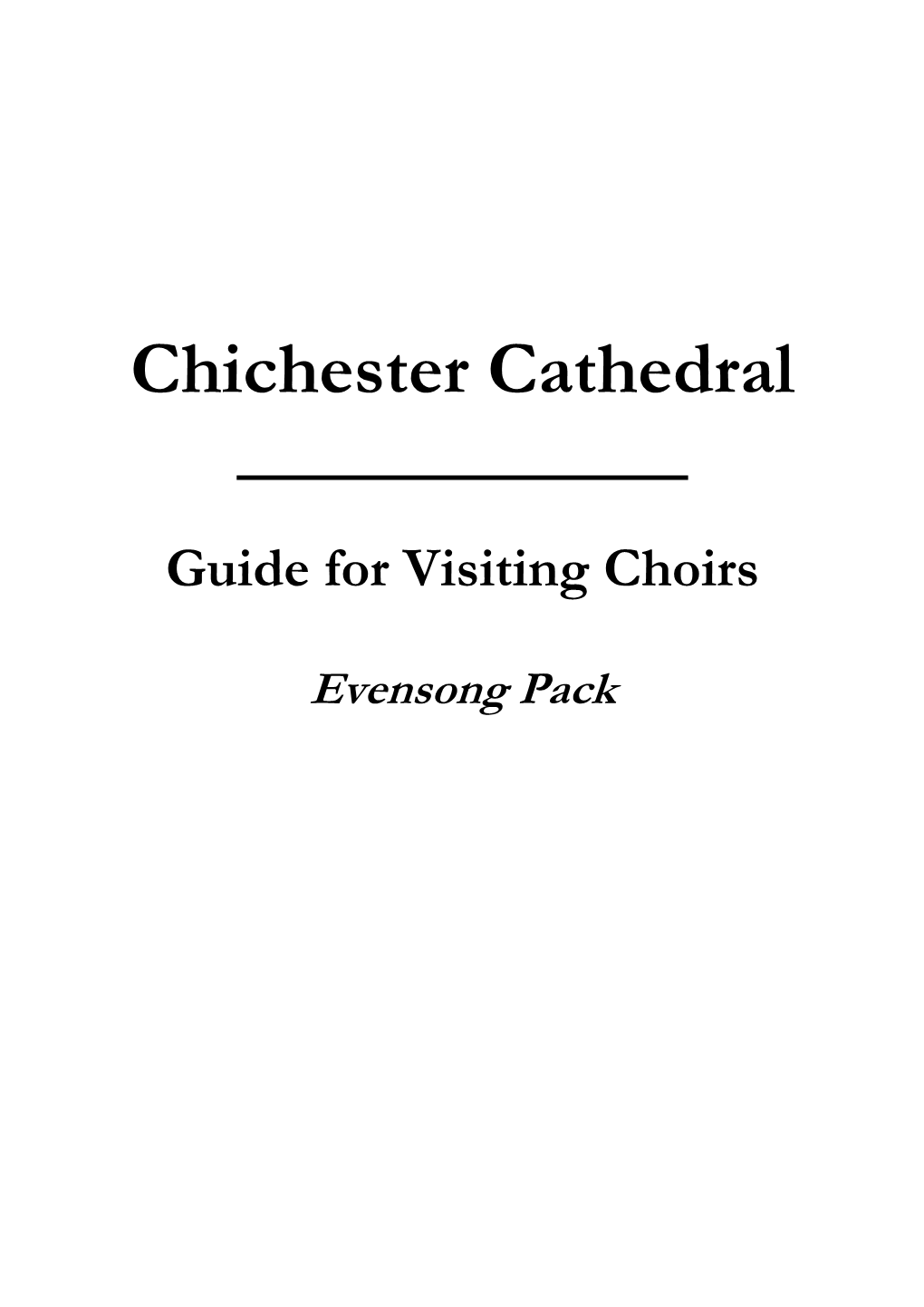 Evensong Pack CONTENTS