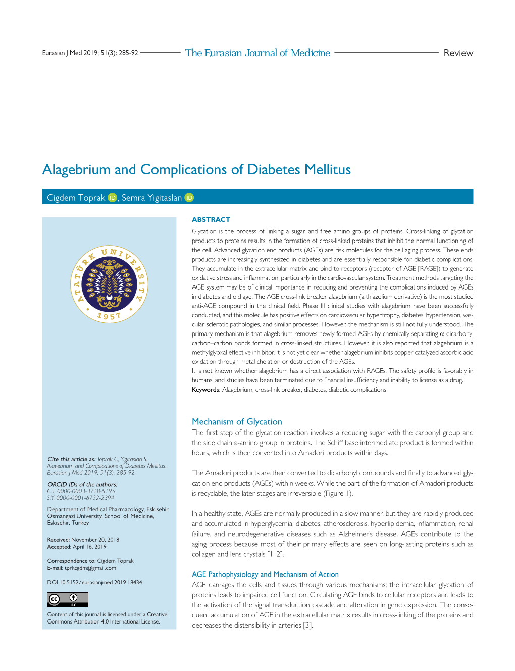 Alagebrium and Complications of Diabetes Mellitus