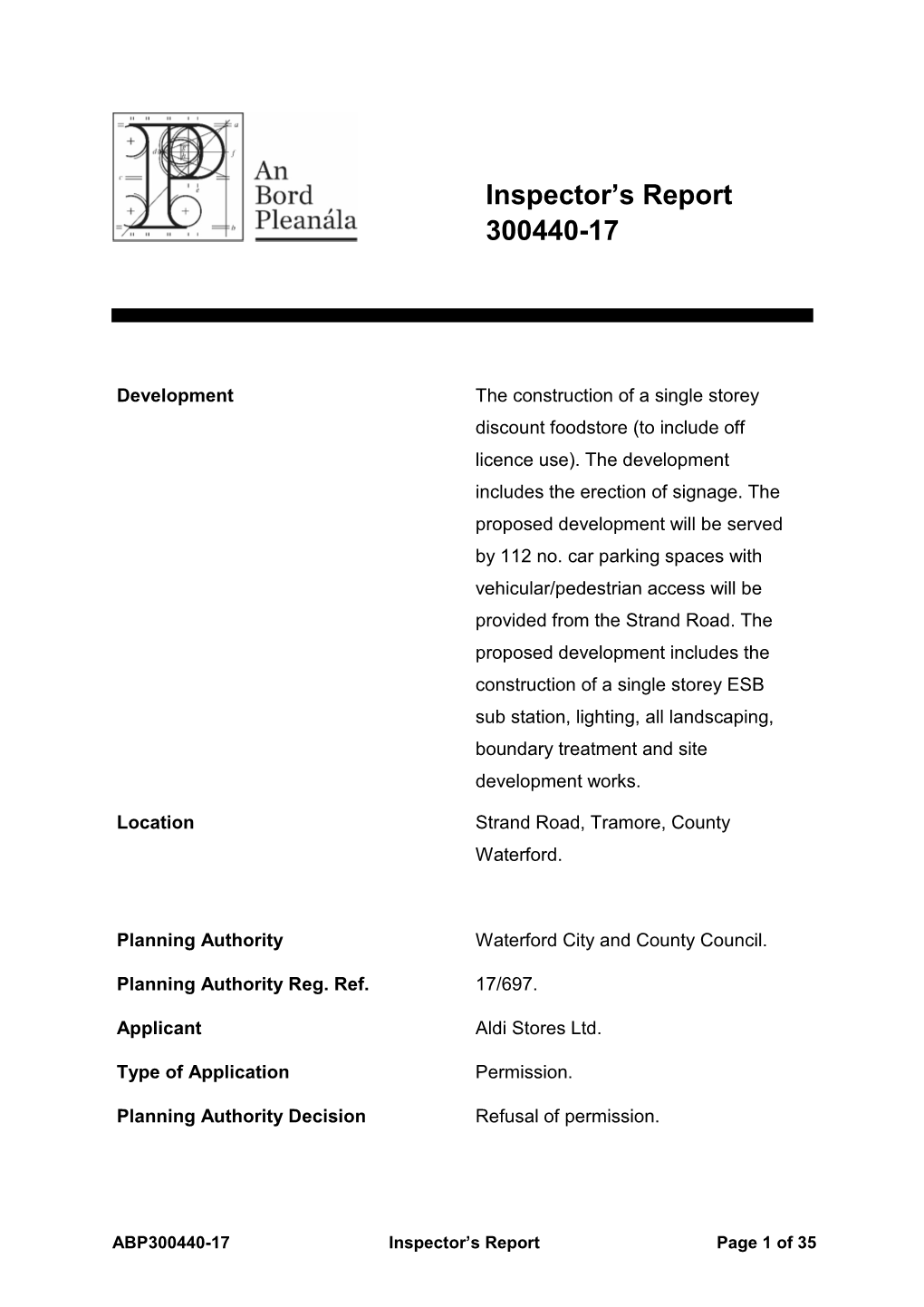 Report Template Normal Planning Appeal