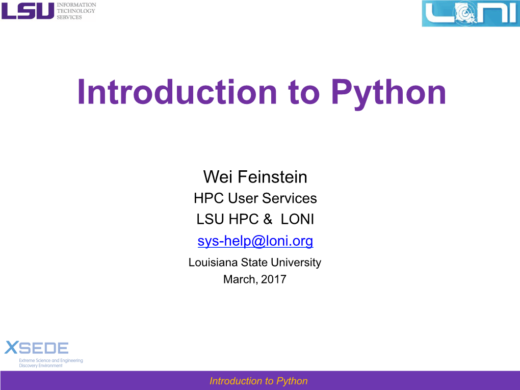 Introduction to Python