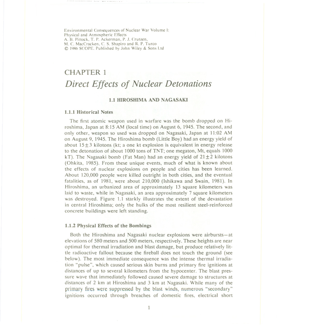 Direct Effects of Nuclear Detonations