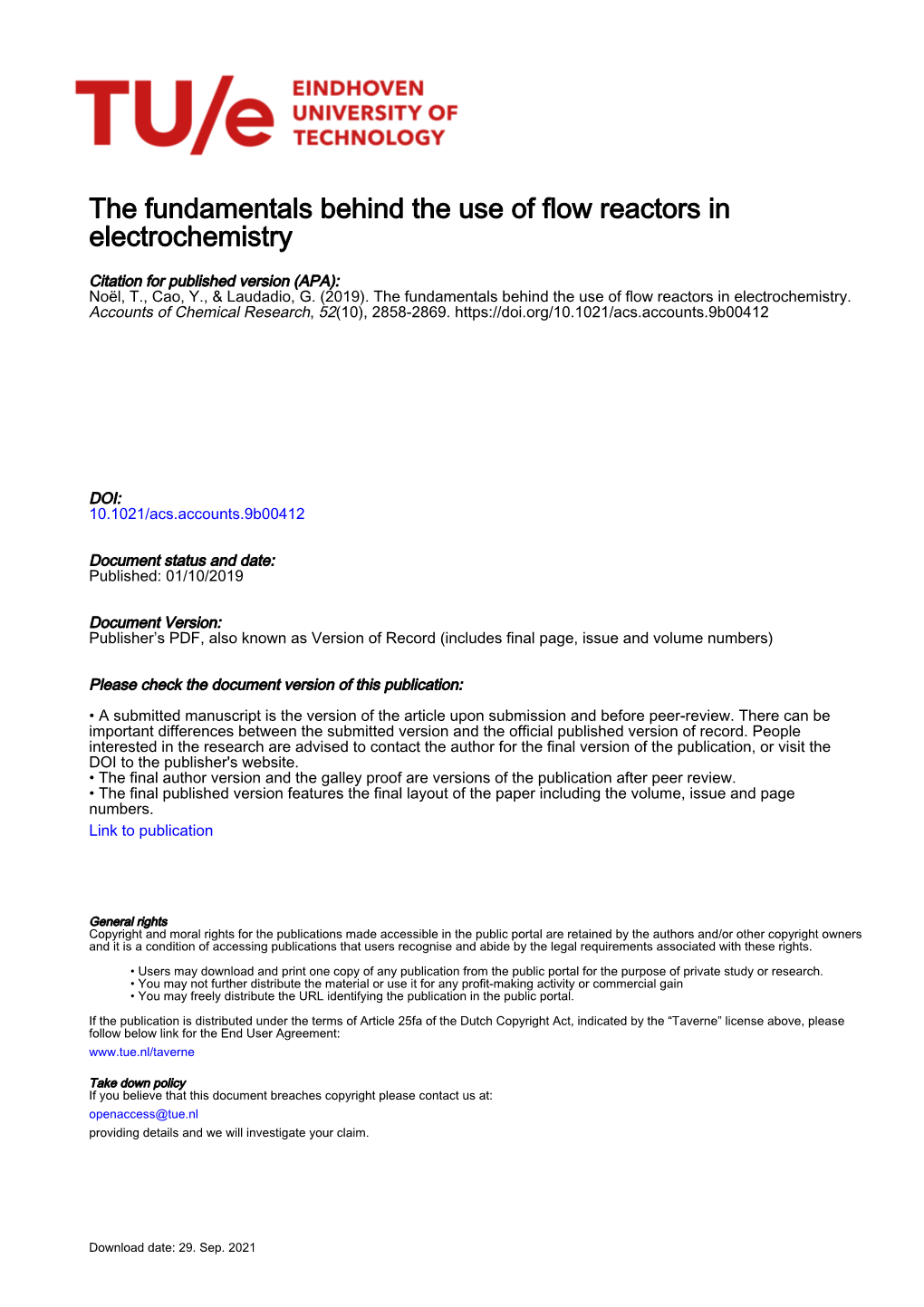 The Fundamentals Behind the Use of Flow Reactors in Electrochemistry